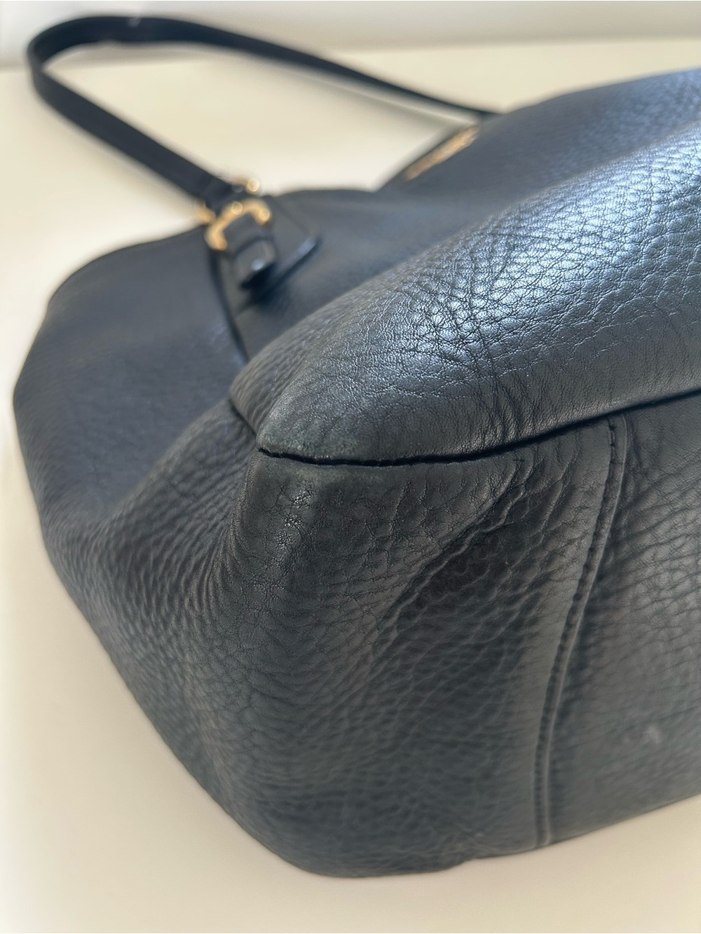 Prada Black Pebbled Leather Tote with Gold Hardware - Picture 10 of 14